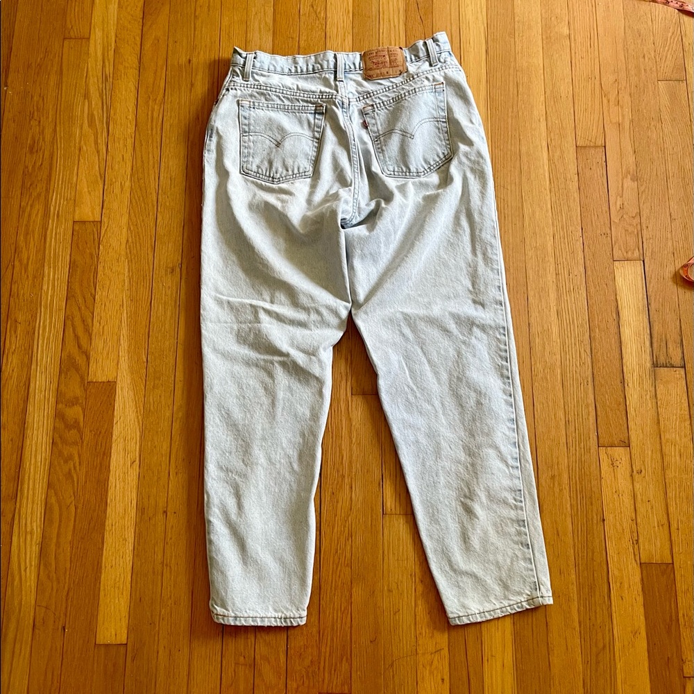 90s Vintage Levis 551 Light Wash Jeans Sz 16 - Picture 2 of 12